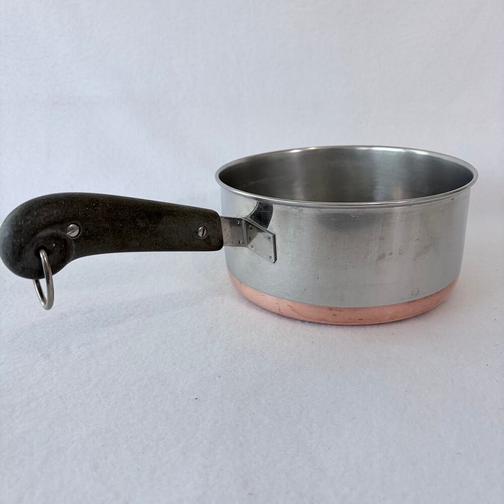 Revere Ware Saucepan 2 Quart Copper Bottom Double Ring Stamp No Lid